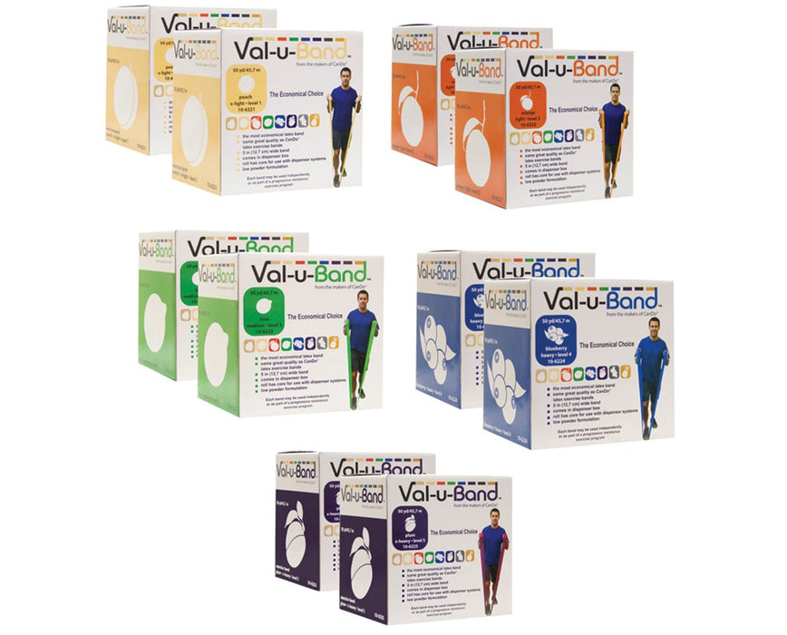 Val-u-Band Berry Colors Exercise Band - Twin Pak - 5 Piece Set (Levels 1 - 5)