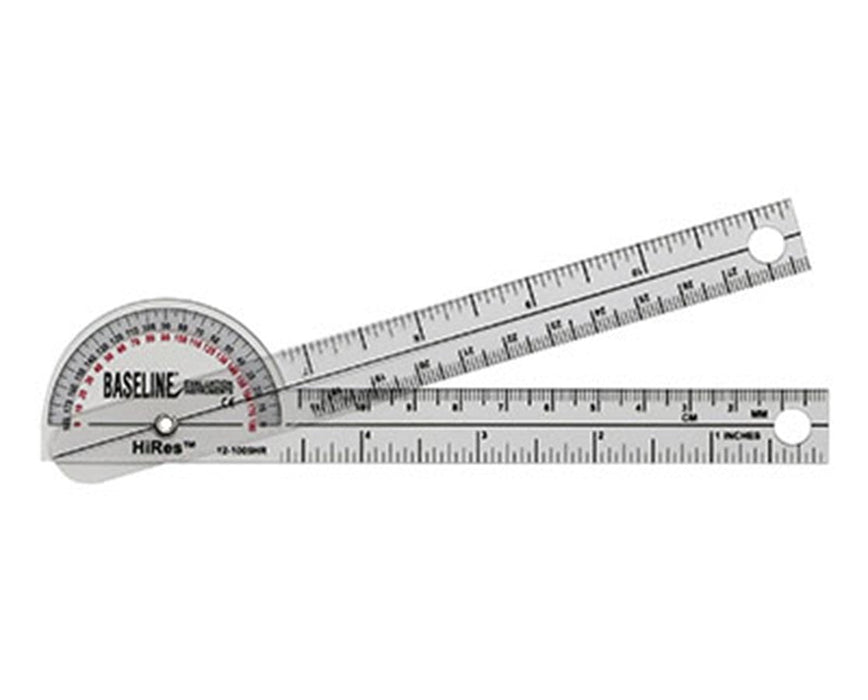 HiRes 180 Degree Pocket Plastic Goniometer - 25 Pieces.