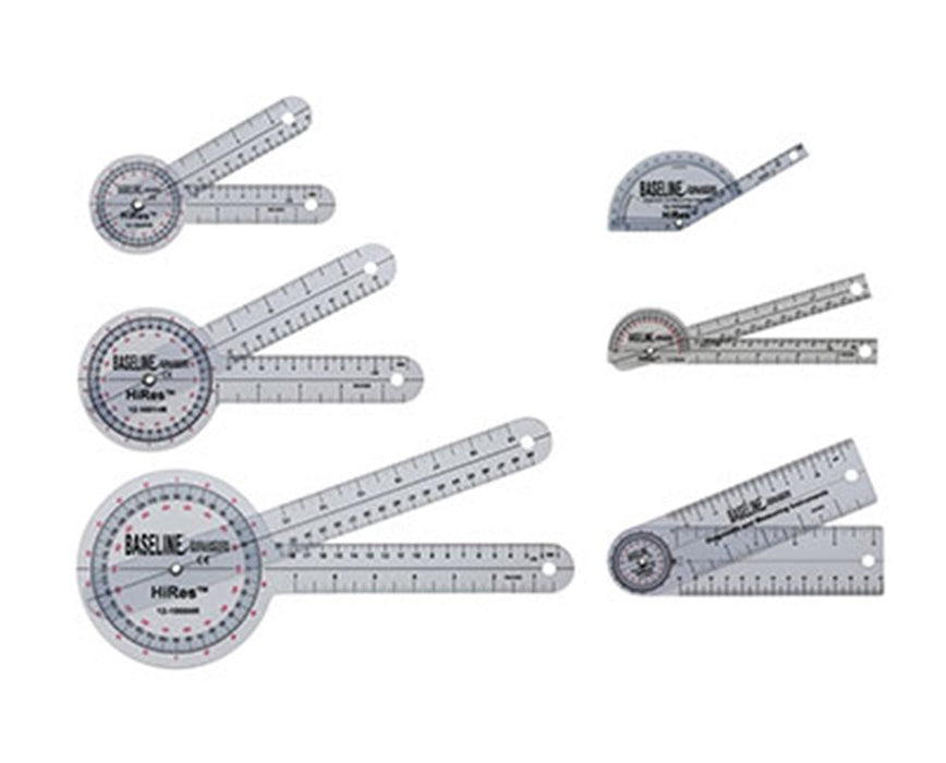 6-Piece HiRes Plastic Goniometer Kit - 25 Pack