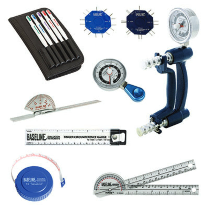 8-Piece Hand Evaluation Set w/ Sensory Evaluators. 50 lb. Capacity Pinch Gauge & Baseline 2-Point Disk-Criminator