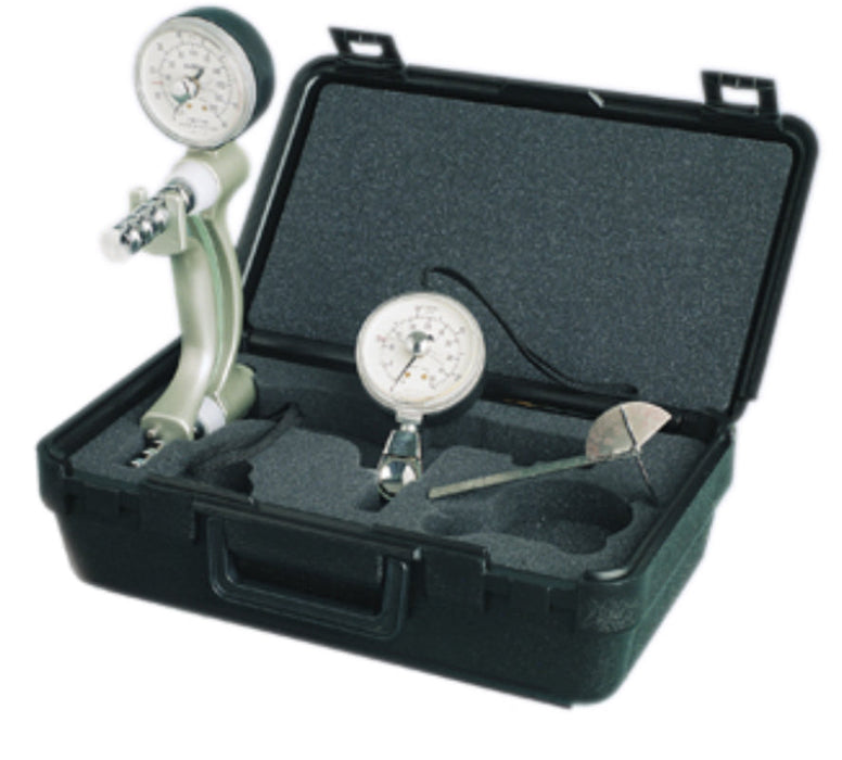 3-Piece Hand Evaluation Set w/ 6" Finger Goniometer. Hydraulic Hand Dynamometer & Pinch Gauge