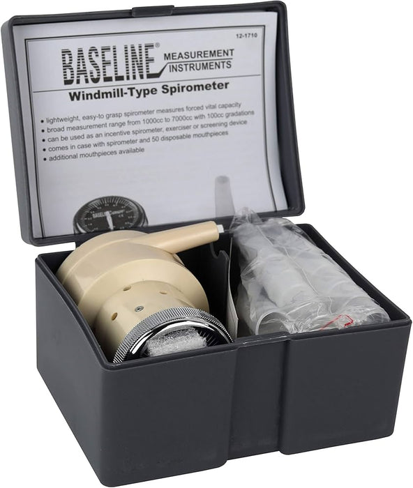 Windmill-Type Spirometer w/ 50 Plastic Mouthpieces