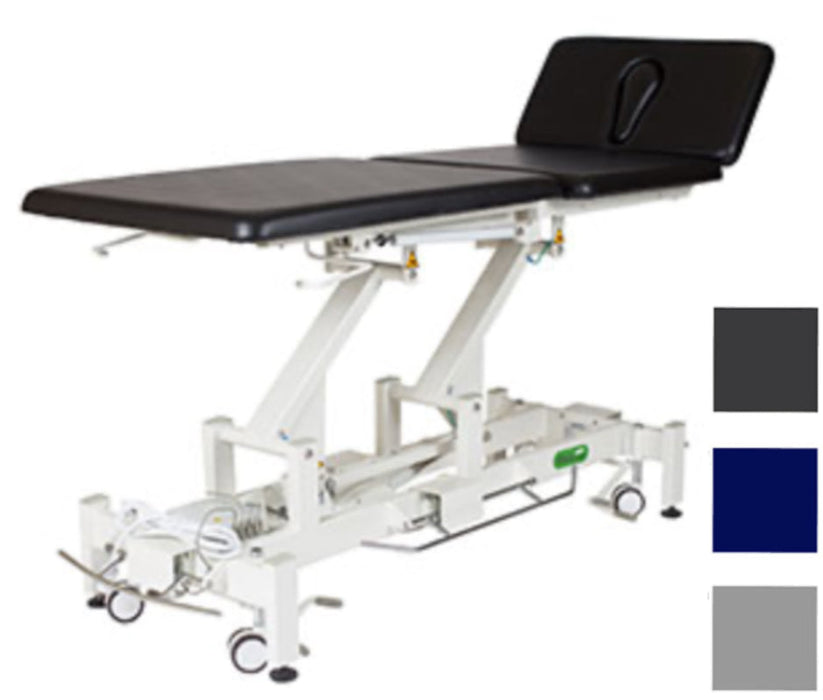Power Hi-Lo Treatment Table w/ Adjustable Back / Headrest & Casters [Black Upholstery]