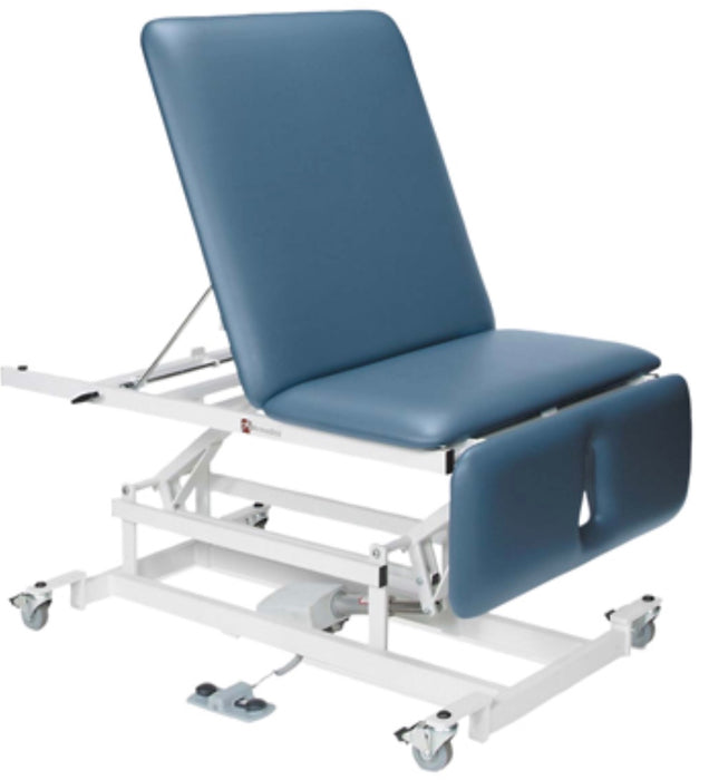 Bariatric Power Hi-Lo Treatment Table w/ Adjustable Back / Headrest & Casters