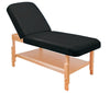 Deluxe Hi-Lo Treatment Table w/ Shelf & Adjustable Back [Black Upholstery]