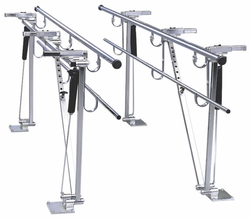 Parallel Bars. Floor Mounted. Height & Width Adjustable. 7'L x 8"W x 31"-41"H