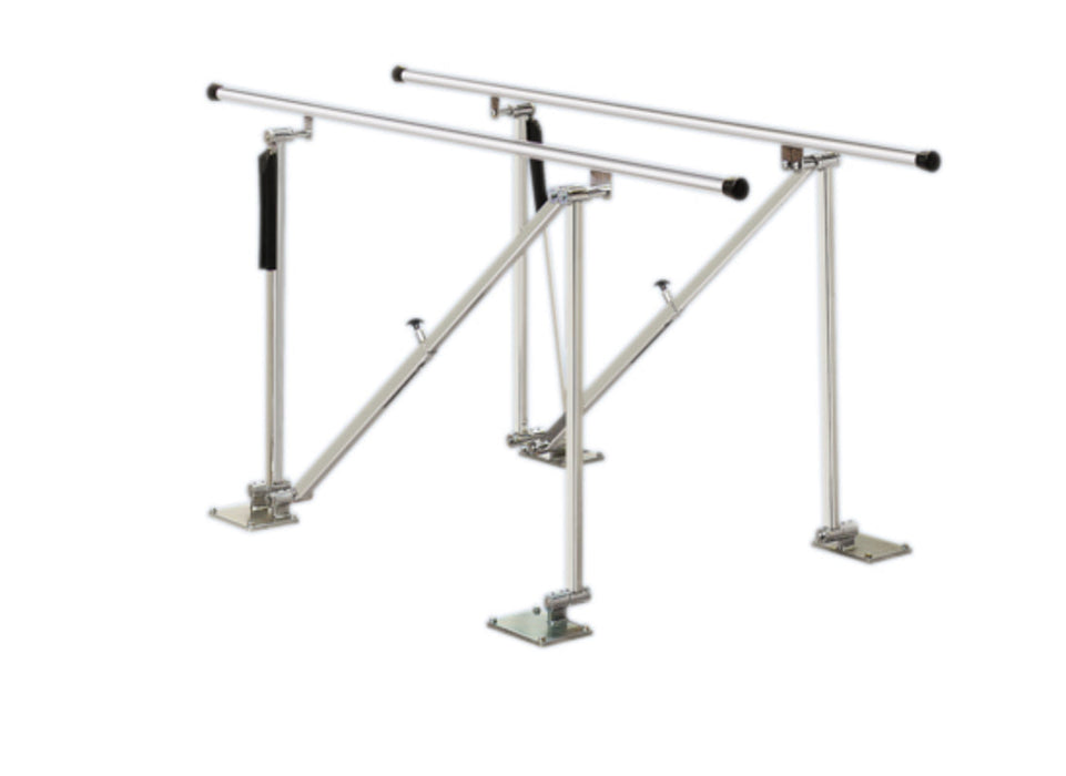 Adjustable Parallel Bars. Floor-Mounted, 12' L