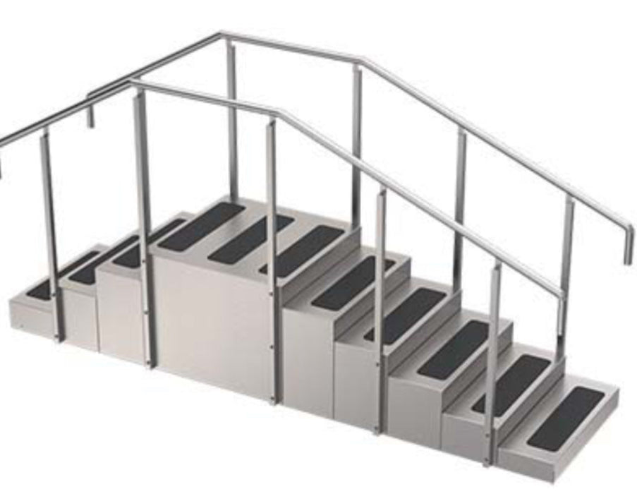 Whitehall Two-Sided Stainless Steel Staircase. 4 & 6 Steps for Physical Therapy