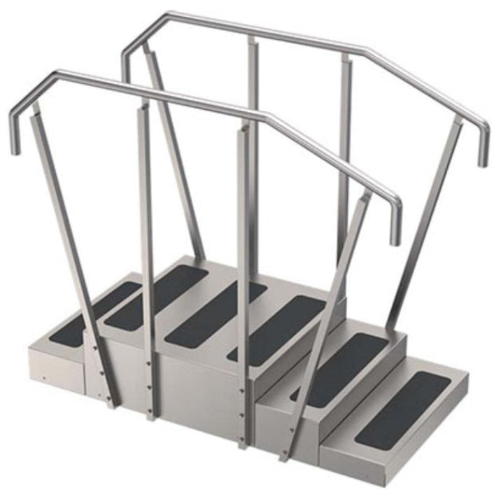 Whitehall Two-Sided Stainless Steel Staircase. 2 & 3 Steps for Physical Therapy