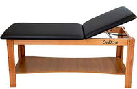 Treatment Table w/ Shelf. Adjustable Back [Black Upholstery]