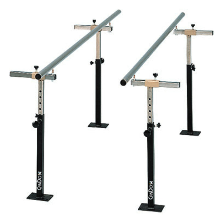 Parallel Bars. Floor-Mounted. Height & Width Adjustable (7' to 12' L) for Physical Therapy