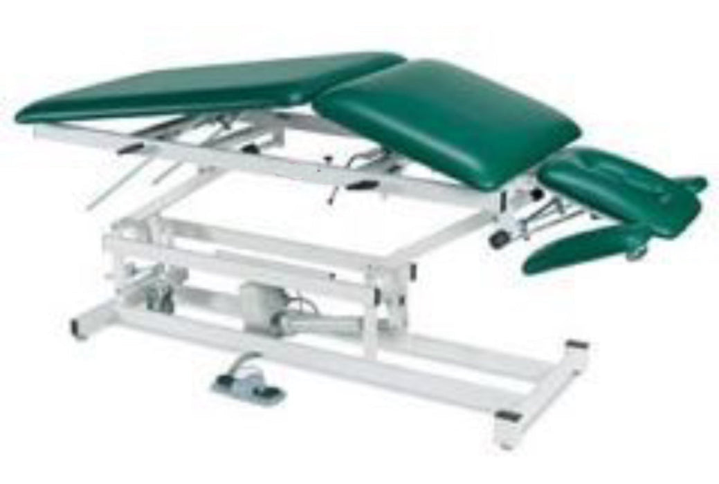 Power Hi-Lo Treatment Table w/ 5-Section Top (Adjustable Back / Headrest / Armrest, Elevating Midsection & Casters)