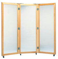Triple Panel Mobile Plate Glass Mirror