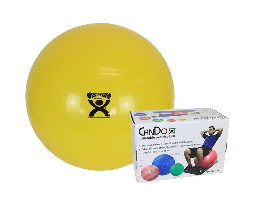 Inflatable Exercise Ball - Standard - 18" [Yellow] - Retail Box