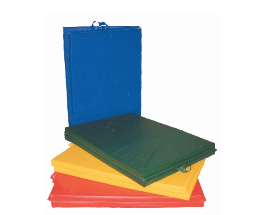 Center-Fold Exercise Mat with Handle 4' x 7' 1-3/8" PE Foam