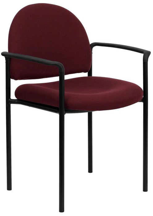 Side Chair w/ Armrests [Comfort Acrylic. Burgundy Fabric]