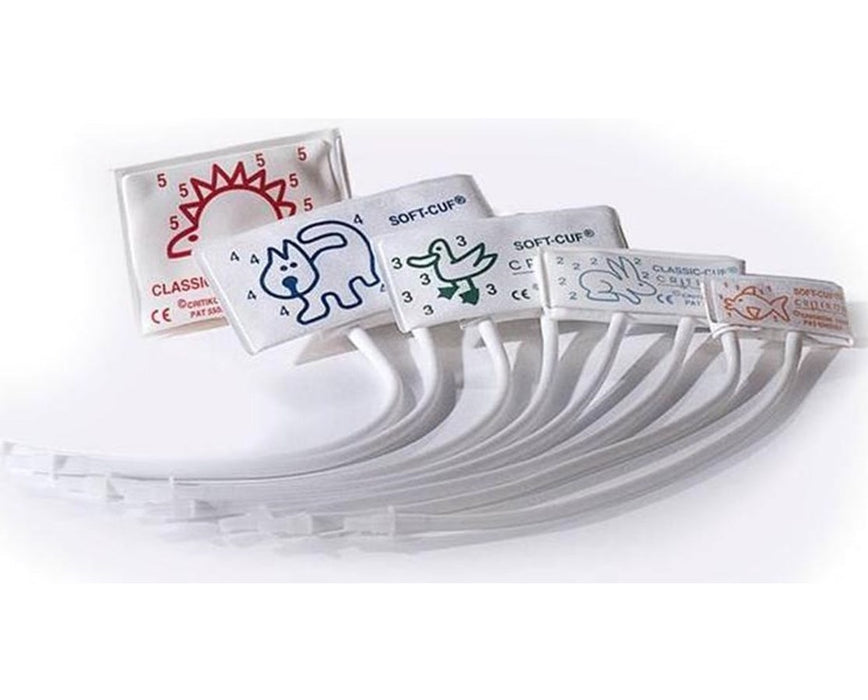 Soft-Cuf Neonatal Blood Pressure Cuff Assortment Pack- 2-Tube Cuff w/ Neo-snap Connector