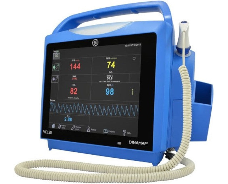 Carescape VC150 Vital Signs Monitor, GE TruSignal SPO2 Sensor - EMR Networking Ready