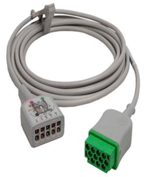 3/5-Lead ECG Trunk Cable for Patient Monitors. 12ft. AHA