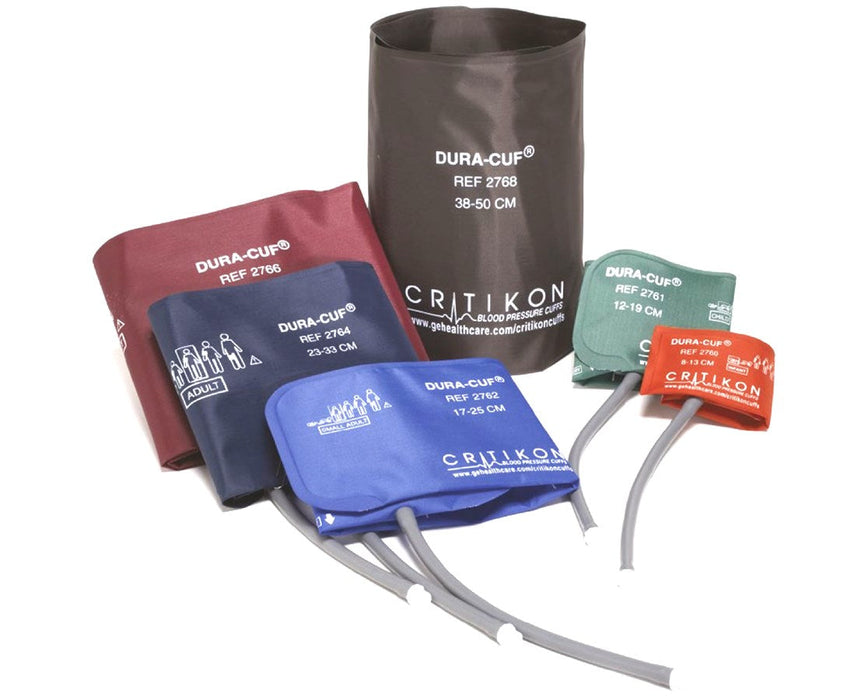 Critikon Dura-Cuf Blood Pressure Cuff - 5/Bx - Adult Long - 1-Tube Bayonet Connector