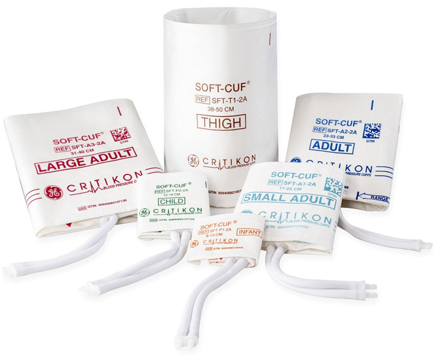 Soft-Cuf 1-Tube Blood Pressure Cuff w/ Screw Connector – 20/Cs 2-Tube Adult cuff w/ Dinaclick Connector