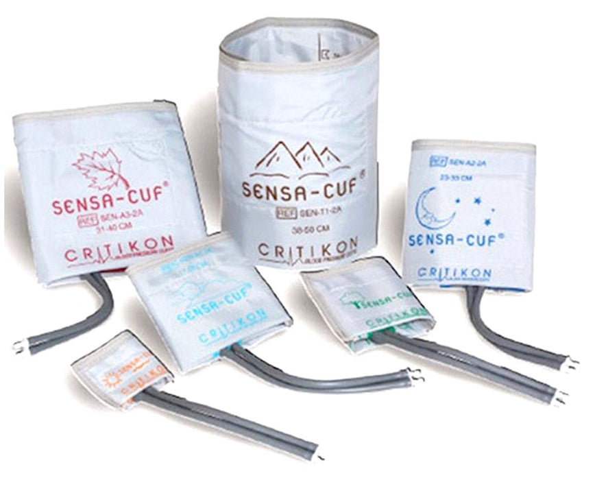 Critikon Sensa-Cuf Blood Pressure Cuff - 5/Bx Large Adult [Navy/ Gray] 2-Tube Screw-Connector