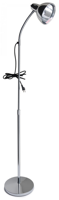 Floorstand Deluxe Gooseneck Exam Light - Chrome Base - Sok-it-Guard Safety Lock