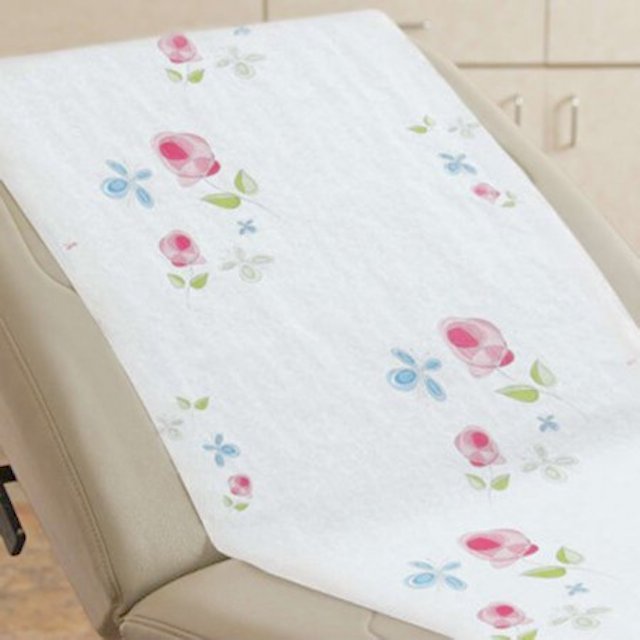 Printed Exam Table Paper Rolls. Crepe Rose Garden. 18" x 125 ft (12/cs)