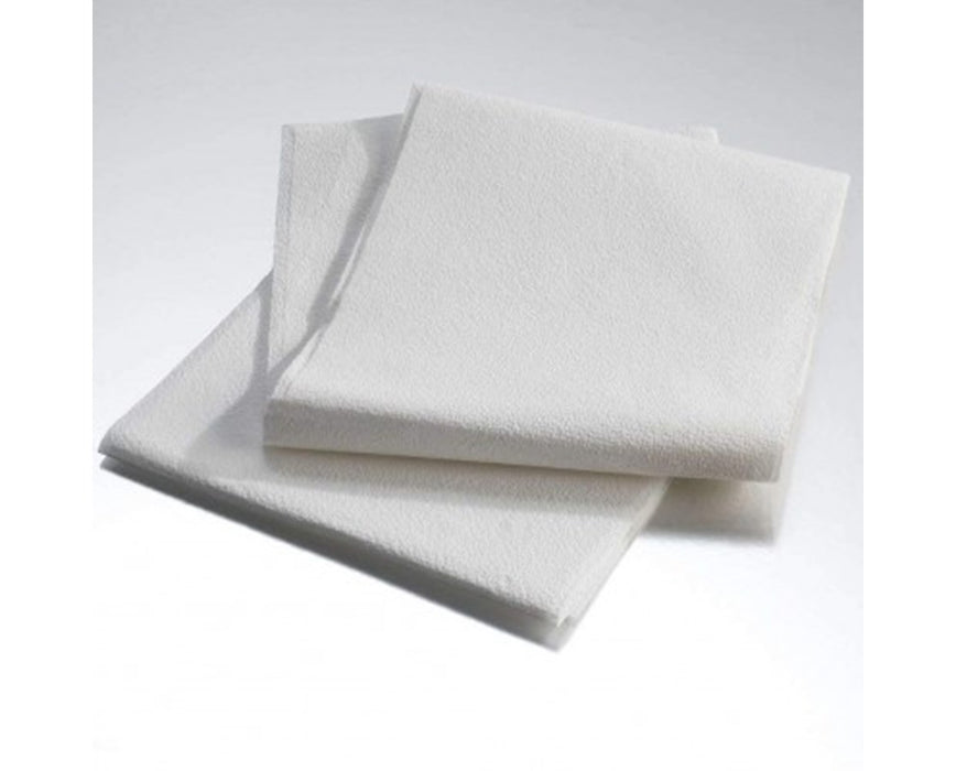Drape & Bed Sheets - 50/Cs 40" x 72" White/Blue, Tissue/Poly Standard Drape