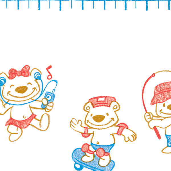 Printed Exam Table Paper Rolls, Pediatric 125 ft. Crepe Activity Bears. 21" (12/cs)