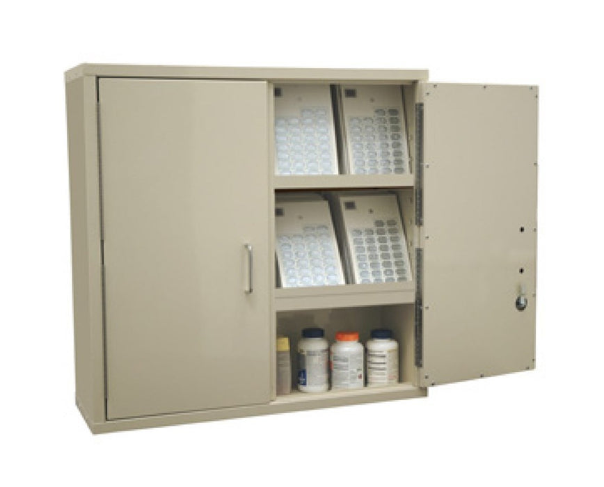 Heavy Duty Large Two Door Narcotics Cabinet with Two Key Locks