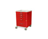 M-Series Mini (Narrow) Short Steel Emergency Crash Cart: 6 Drawers (Four 3