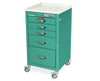 M-Series Mini (Narrow) Short Steel Clinical Cart: 4 Drawers (1-3