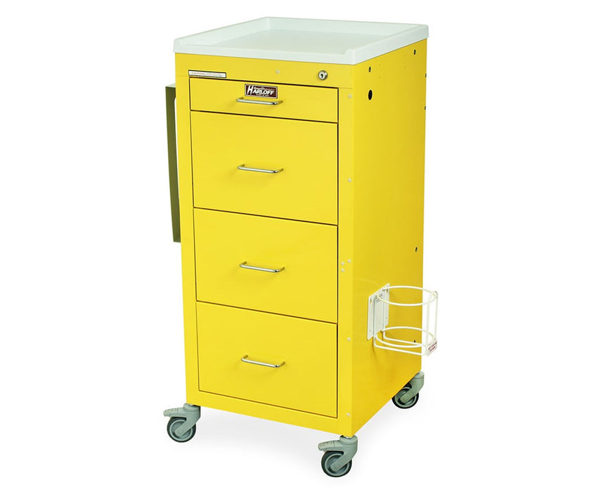 Mini Line Four Drawer Isolation Cart with PPE Accessories