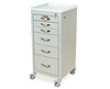 M-Series Mini (Narrow) Tall Steel Clinical Cart. 5 Drawers (2-3