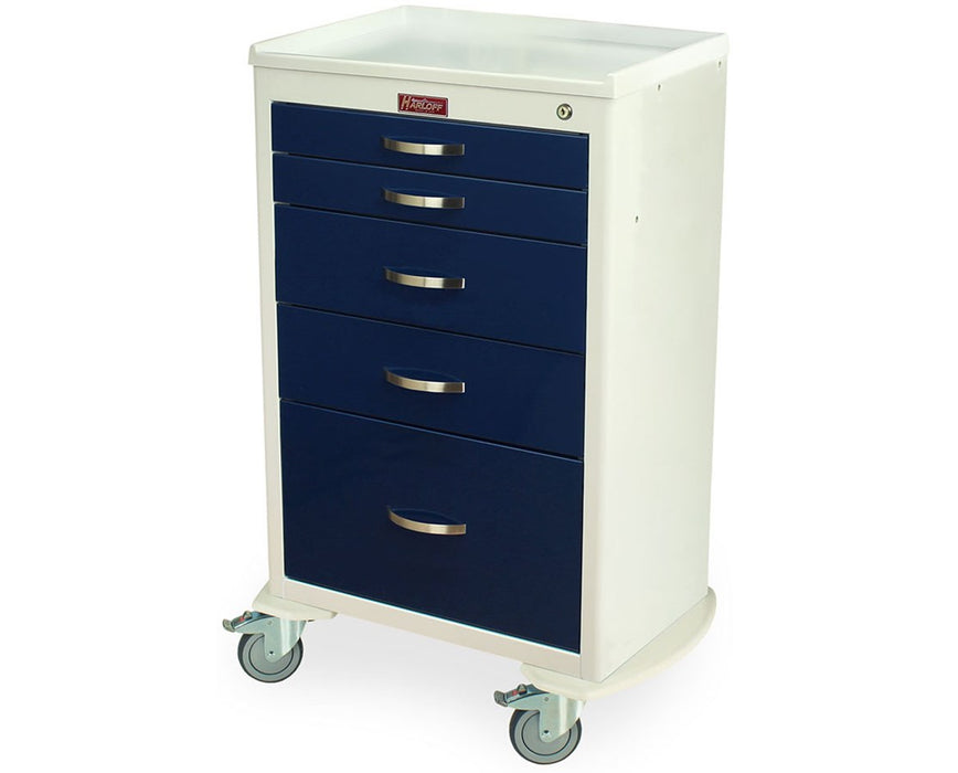 M-Series Tall Steel Clinical Cart: 7 Drawers (Five 3", One 6", One 9"), 5" Casters & Bumpers