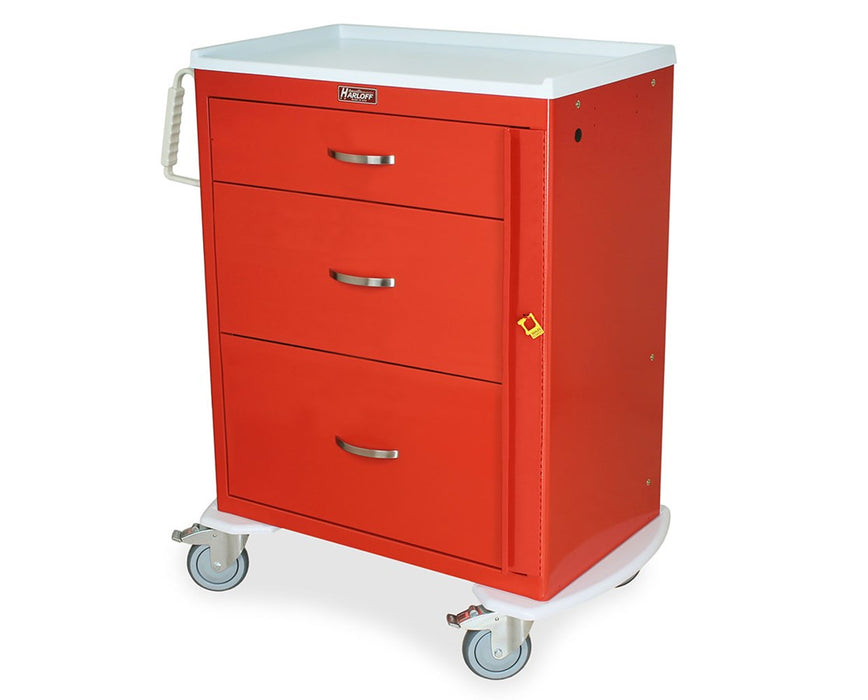 M-Series Tall / Wide Steel Emergency Crash Cart w/ Breakaway Lock 3 Drawers (One 6", Two 12")