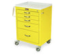 M-Series Short Steel Clinical Cart - Electric Pushbutton Lock: 3 Drawers (One 6