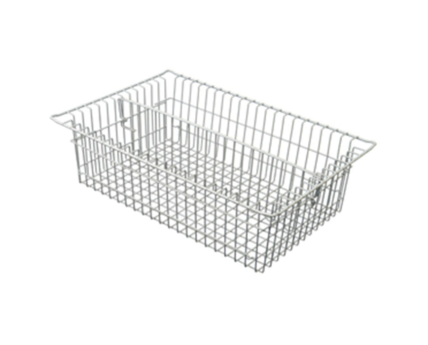 8" Wired Baskets for Mobile Medical Storage: Basket with long divider