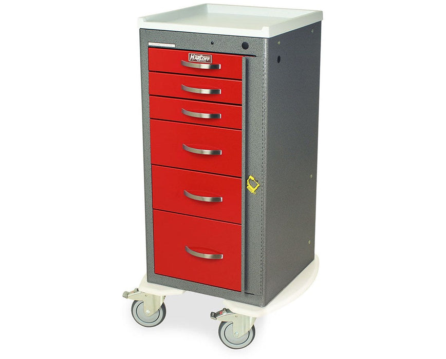 Aluminum Six Drawer Mini (Narrow) Tall Emergency Cart Standard Package