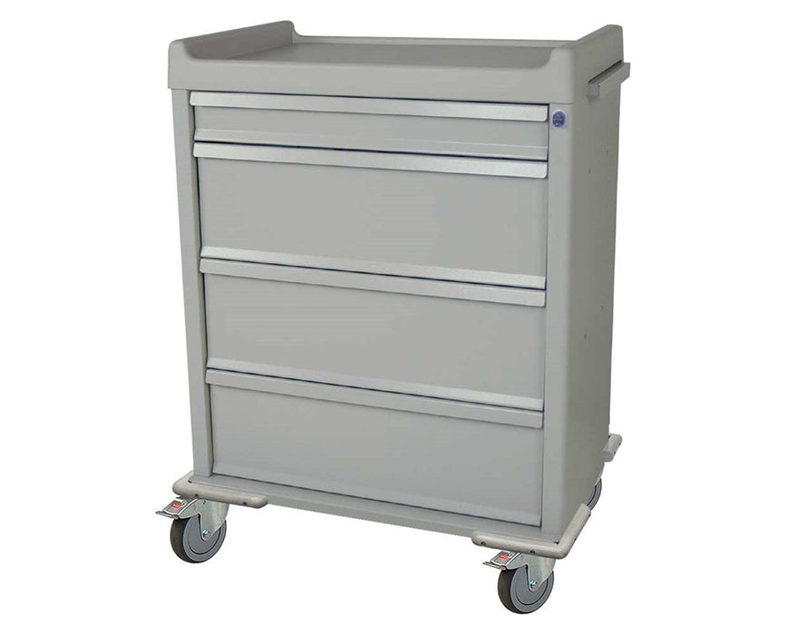 OptimAL All-Aluminum Single Column Punch Card Medication Cart w/ Key Lock