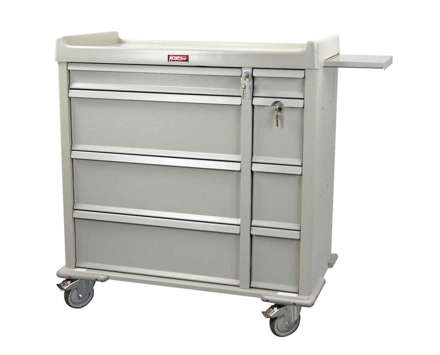 OptimAL Line All Aluminum 600 Punch Card Medication Cart - Single Width: Standard & Pin Code Lock