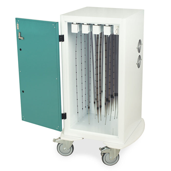 Savary Dilator Mobile Storage Cart. 40"H w/ Steel Door, Latch Lock & 24 Dilator Capacity