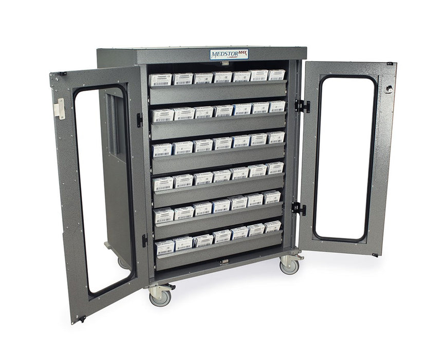 Medstor Max Intraocular Lens Deep Storage Cart with 270-Degree Door Swing - Six Drawers