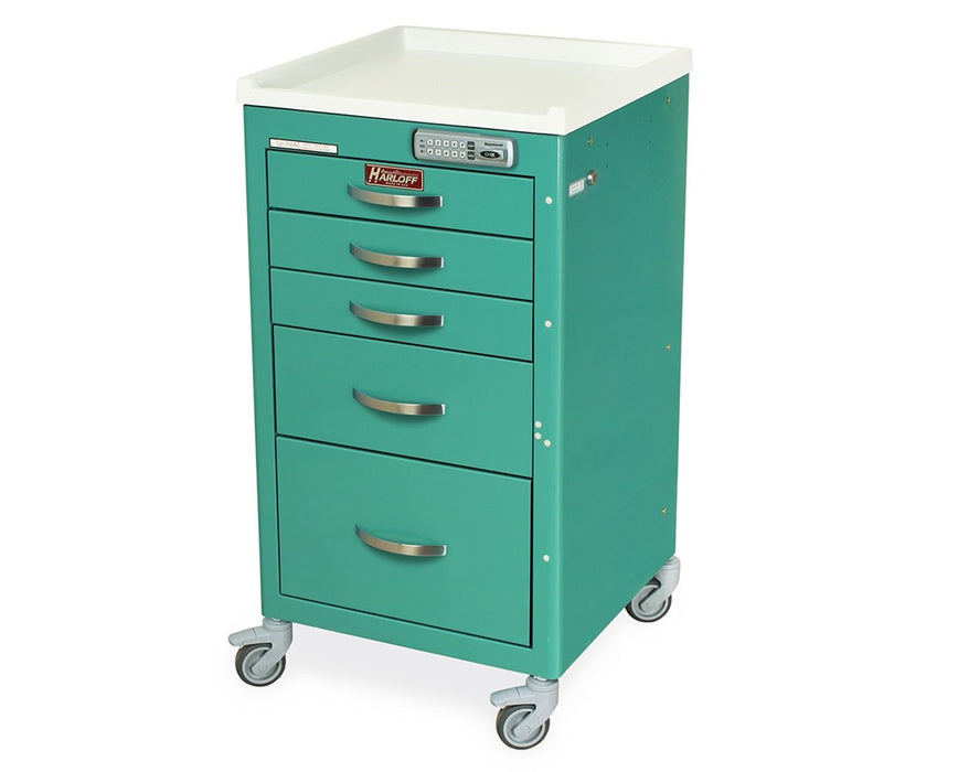 M-Series Mini (Narrow) Steel Anesthesia Cart w/ Electronic Pushbutton Lock