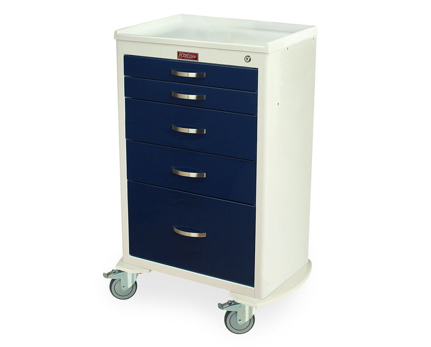 M-Series Tall Steel Anesthesia Cart 6 Drawers (Four 3", One 6", One 12") & Electronic Pushbutton Lock