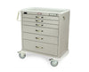 M-Series Full Size Short Steel Clinical Cart. Wireless Electric Lock & Keypad: Six Drawers (Four 3