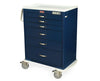M-Series Full Size Steel Clinical Cart - Electric Pushbutton Lock: Five Drawers (Two 3