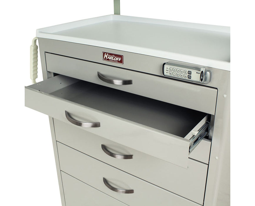 M-Series Full Size Medium Height Steel Infection Control Cart with Electronic Lock - Premium Drawer