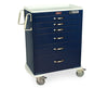 M-Series Full Size Steel Clinical Cart. Wireless Electric Lock & Keypad: Six Drawers (Four 3
